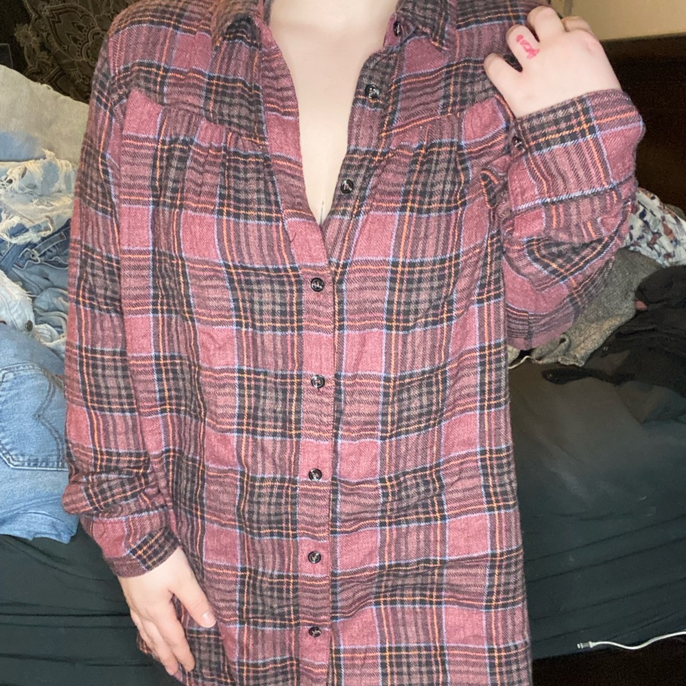 Free People Soft Flannel Blouse